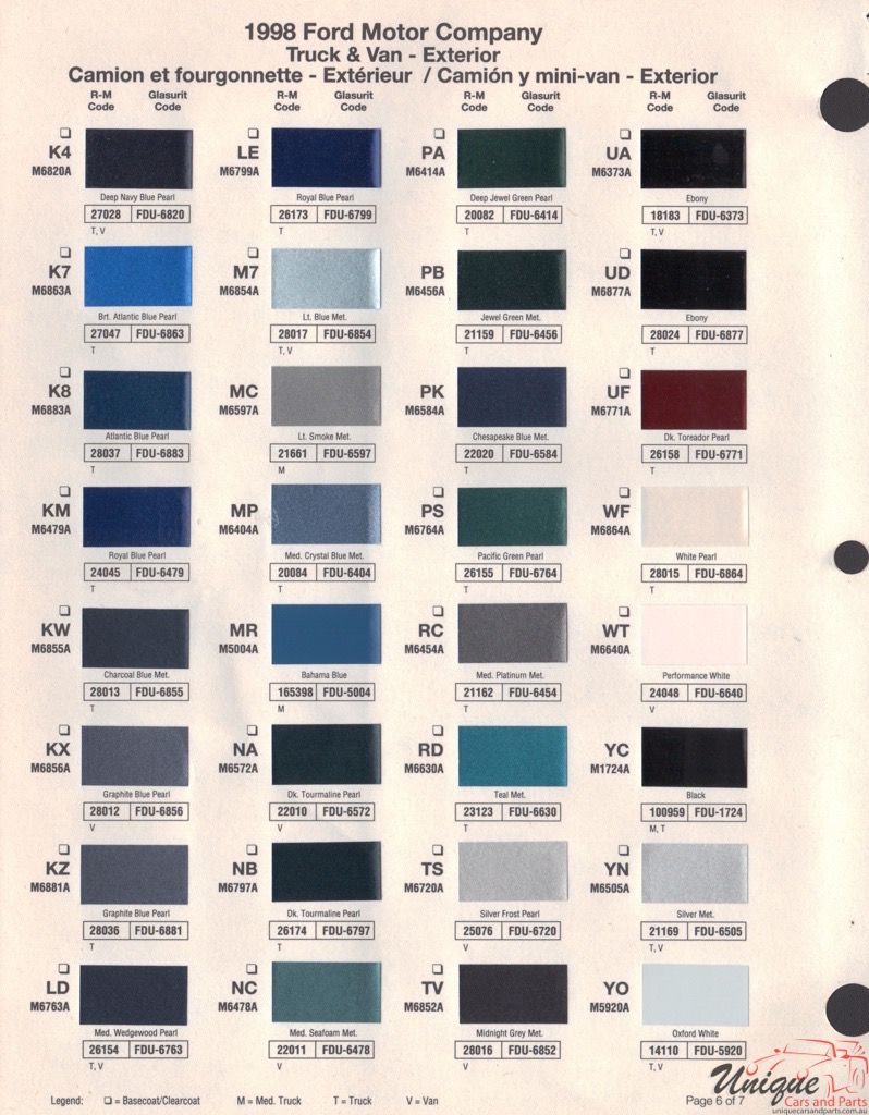 1998 Ford Paint Charts Rinshed-Mason 6